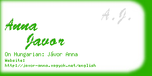 anna javor business card