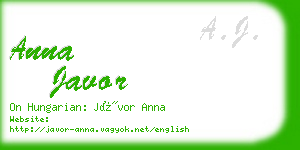 anna javor business card